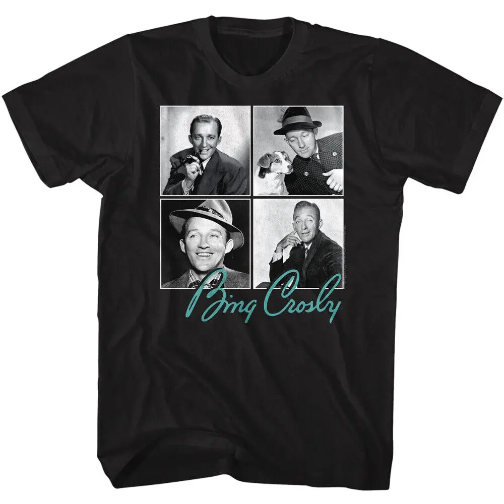 Мужская футболка с 4 различными квадратными фото Bing Crosby