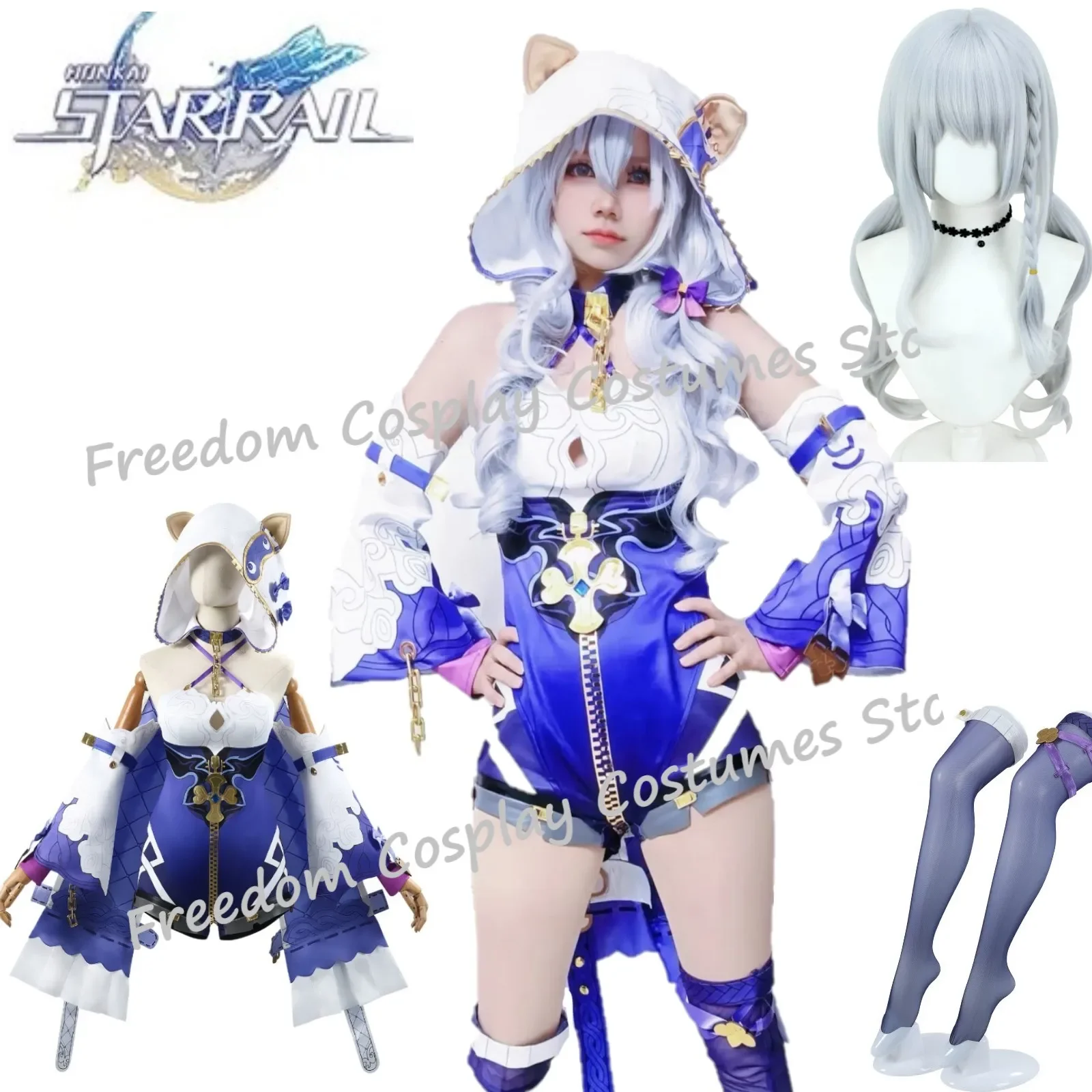 Игра Honkai Impact 3, Тереза Апокалипсис, костюм для косплея, комбинезоны, синяя униформа с капюшоном, парик, женское сексуальное платье, костюм на Хэллоуин