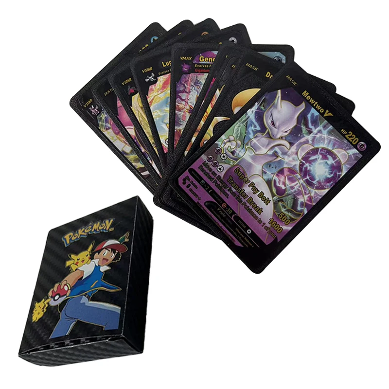 Фото Карты Pokemon, английский, французский, Vmax GX Energy, металлическая, золотистая, Charizard Pikachu, редкая коллекция, боевой тренер, подарок для мальчиков №4
