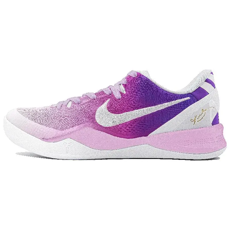 【Настроить】Баскетбольные кроссовки Nike Kobe 8, унисекс, низкие фиолетовые/белые кроссовки FJ9364-100