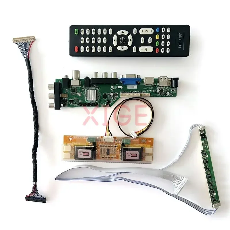 Фото Для LM215WF1 LM215WF2 LM215WF3 плата драйвера LVDS-30Pin DIY Kit 1920*1080 ЖК-дисплей 4CCFL USB + HDMI + VGA + AV + IR DVB цифровой сигнал №3