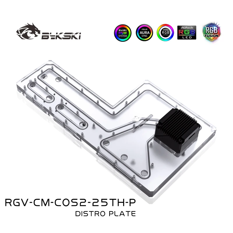 Фото Bykski RGV-CM-COS2-25TH-P, пластина для охладителя Master COSMOS II, динамический чехол, резервуар для водяной воды для водяного охлаждения ПК №4