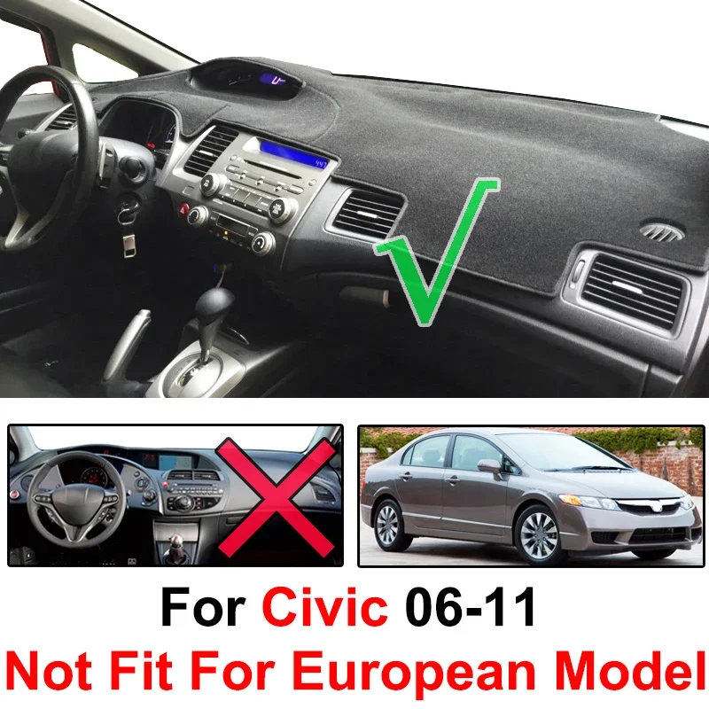 Фото Для Honda Civic Acura CSX 2006 2007 2008 2009 2010 2011 Dashmat Dash Mat Dashboard Cover Pad Солнцезащитный козырек на приборную панель Коврик №3