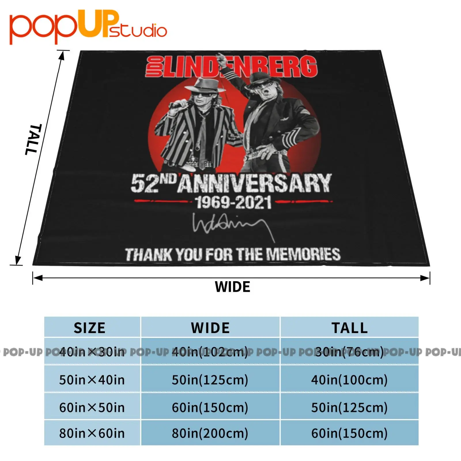 Фото 52Nd Anniversary Of The Udo Lindenberg 1969 2021 Signature Ultra-Soft Blanket Quilt Winter Sofa Cover Bed Covers №5