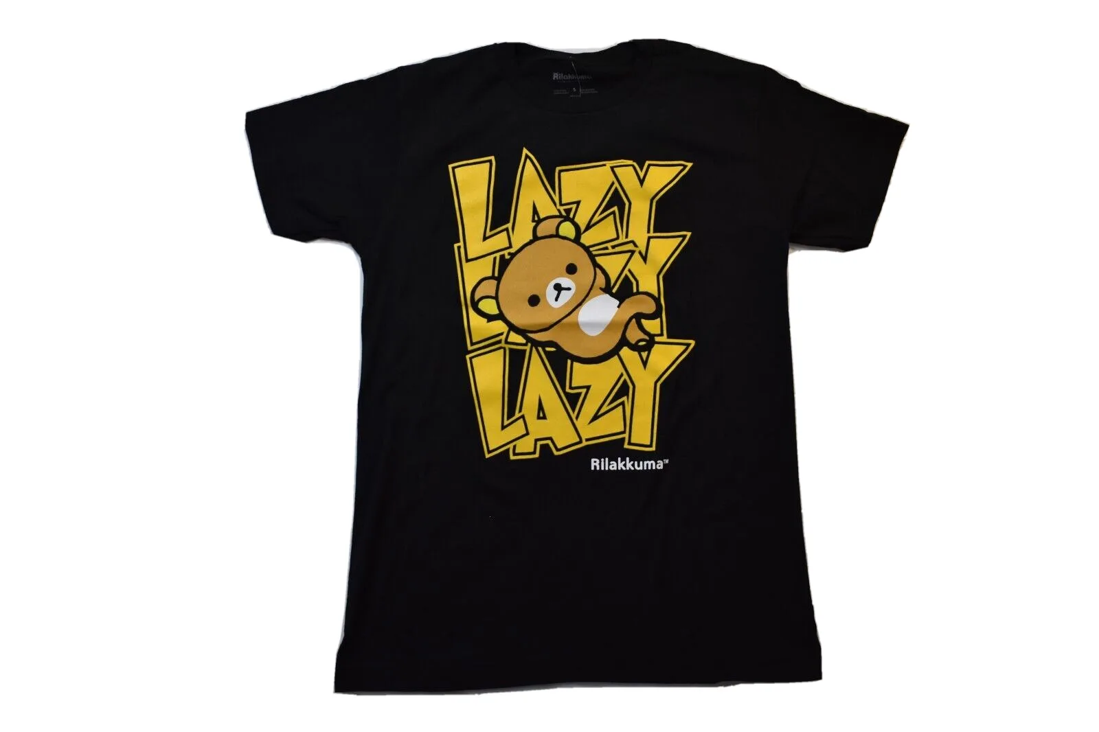 Rilakkuma Мужская ленивая Черная Футболка Nwt S