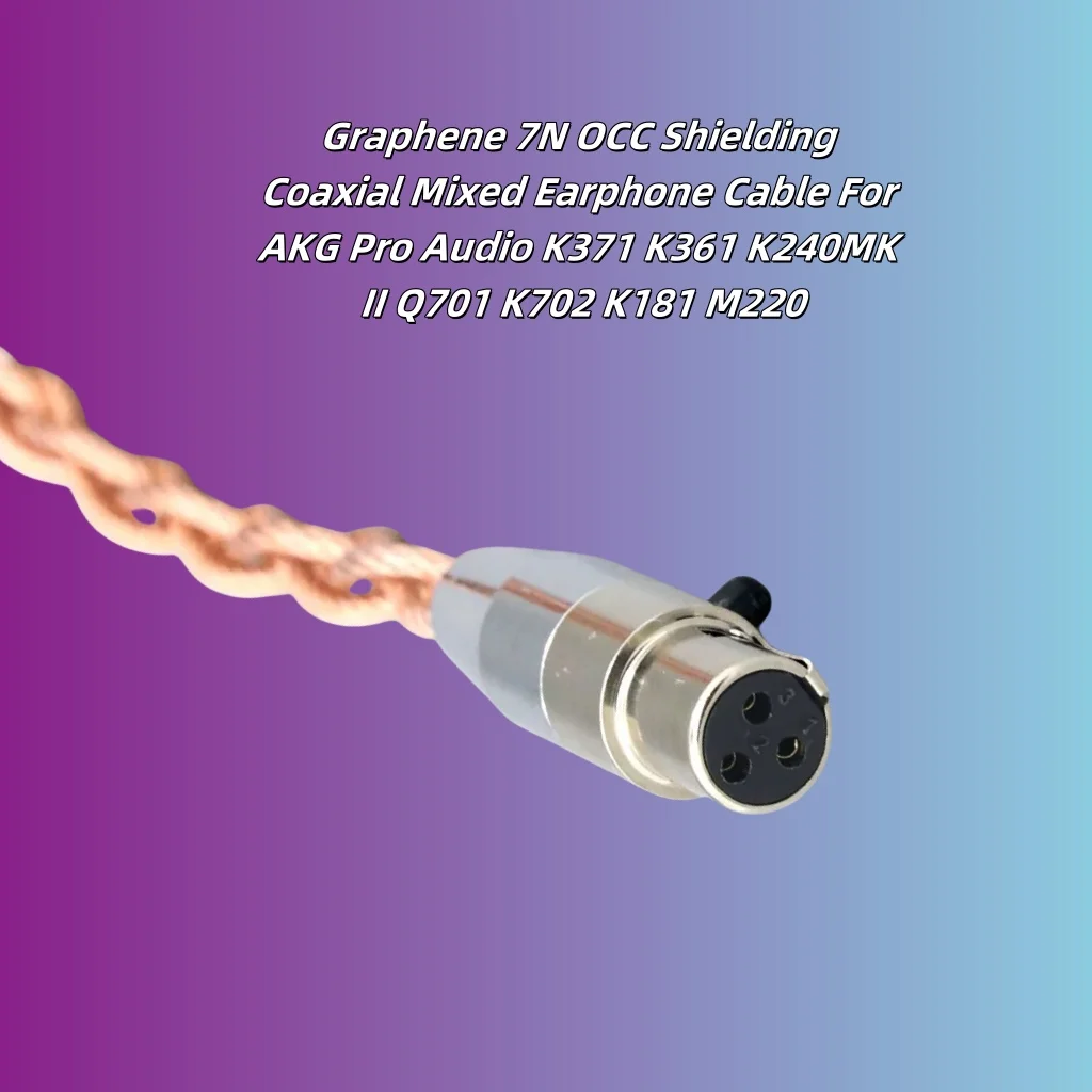 Фото Графеновый 7N OCC экранирующий коаксиальный смешанный кабель для наушников для AKG Pro Audio K371 K361 K240MK II Q701 K702 K181 M220 7792 №2