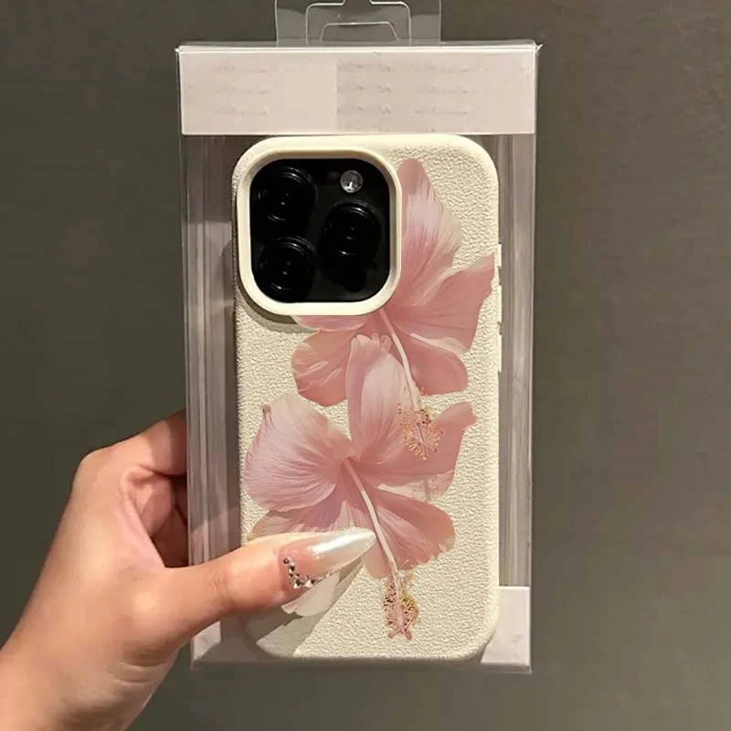 Фото Элегантный противоударный чехол с розовым гибискусом для iPhone 17, 16, 15, 14 Plus, 16E, 13, 12, 11 Pro XR X XS Max 17, цветной мягкий чехол для телефона Air №4