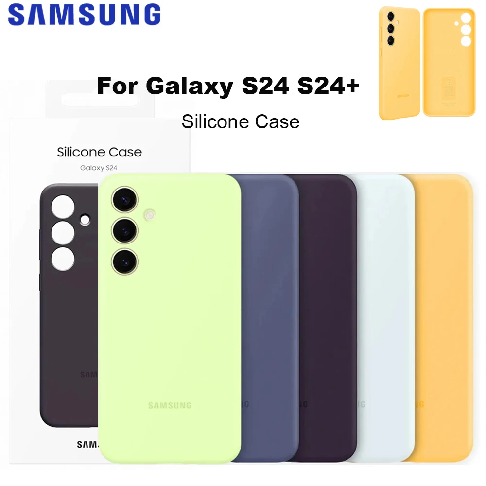 Оригинальный новый силиконовый чехол для Samsung Galaxy S24/S24 + S24 Plus