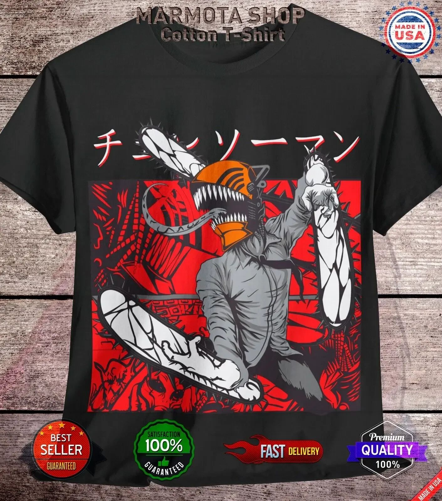 Мужская рубашка Denji с Бензопилой, аниме футболка, похита, ужас, манга, Otaku Makima CSM