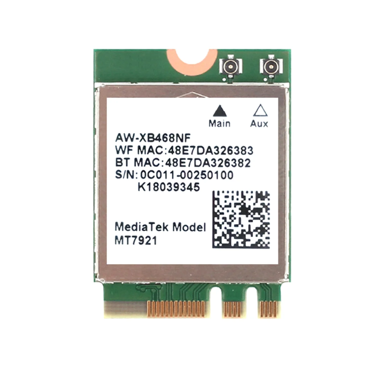 MT7921 WIFI6 смартфон с 5,5-дюймовым дисплеем, встроенной беспроводной сетевой картой M2 2,4 BT
