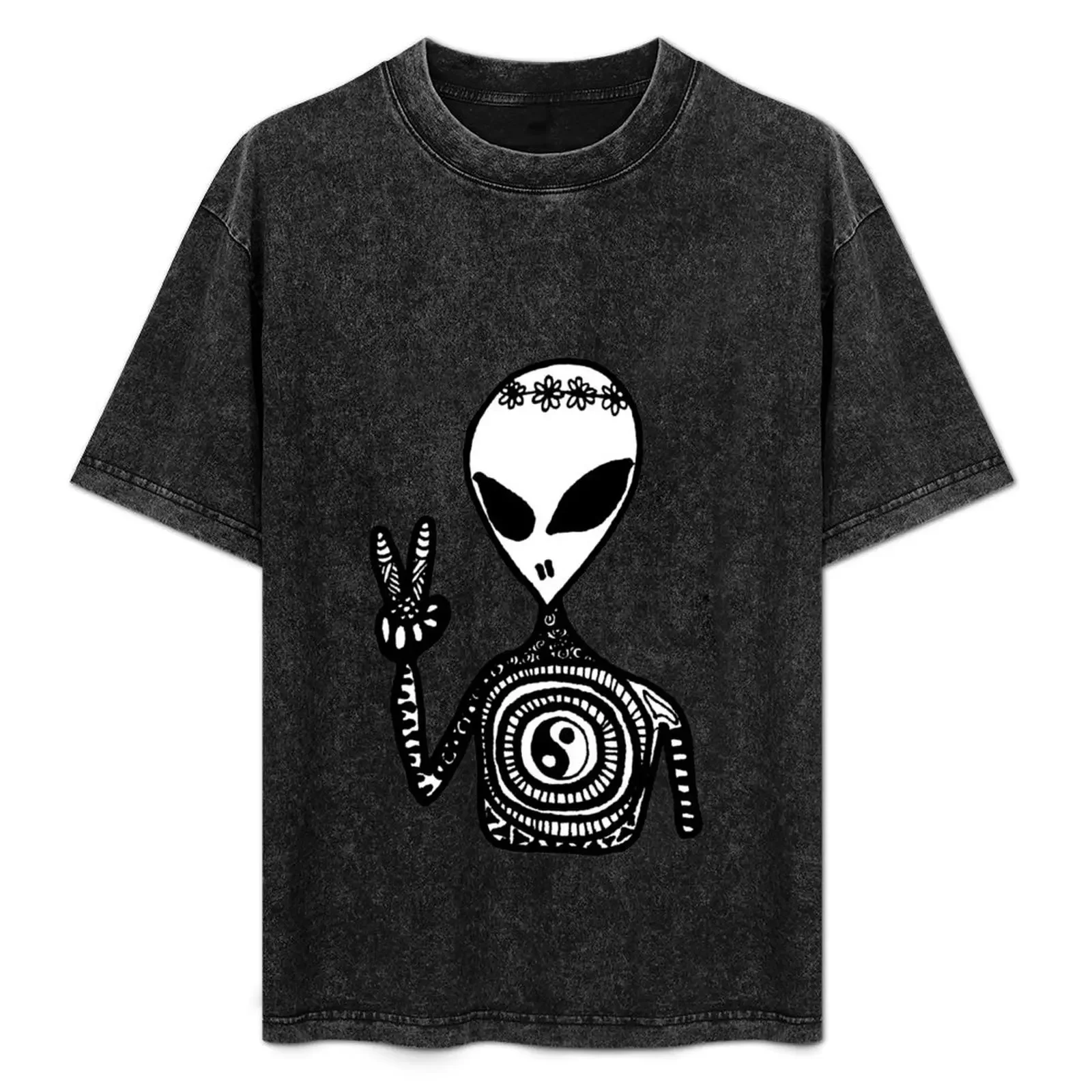 Футболка Hippie Alien Zentangle, бутик одежды на день Святого Валентина, летние топы, мешковатые рубашки, одежда больших размеров, рубашки для мужчин с графикой