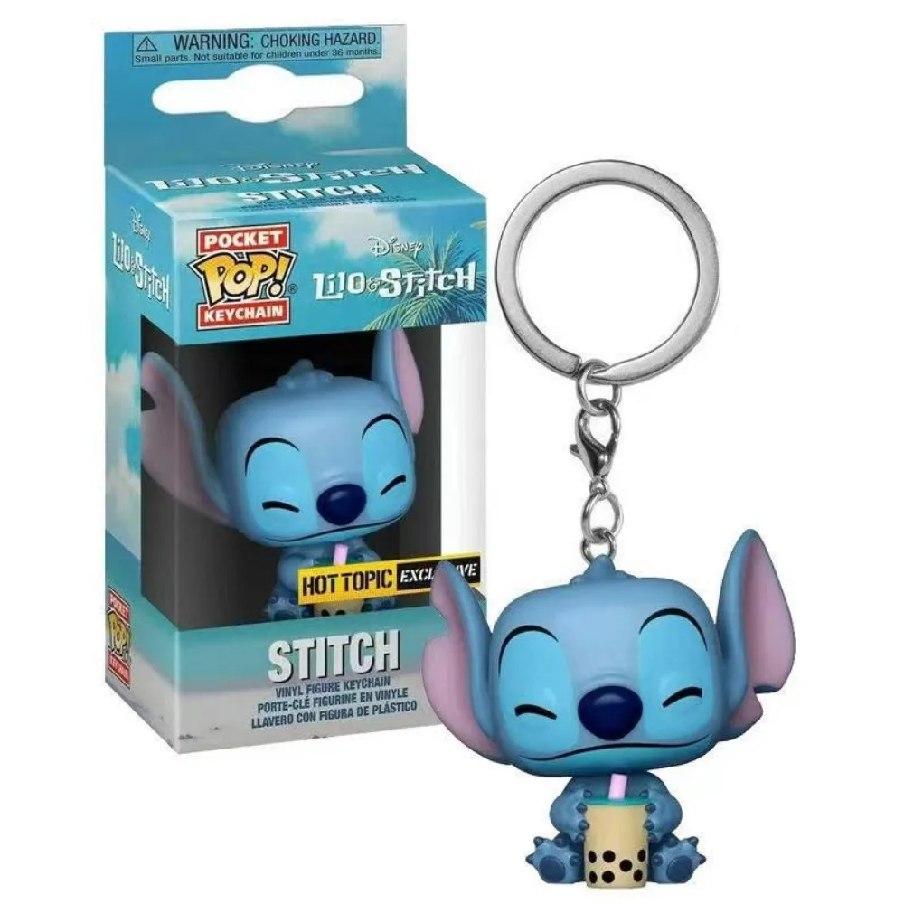 Фото Карманный брелок FUNKO Q-версия Stitch, брелок разных стилей, стежка и ангел, стиль пары, декоративный кулон, автомобильный брелок №4