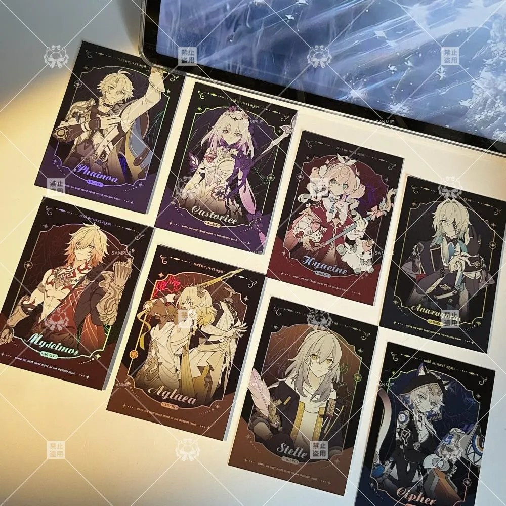 Аниме Honkai: Star Rail Phainon Mydei Cipher ‌   Кристаллический значок с двойной вспышкой, эмблема, фотобумажная карта, мультяшный подарок