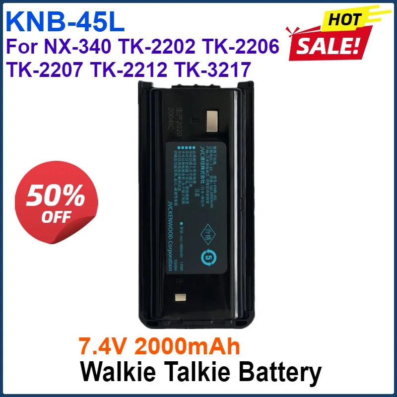 7,4 В 2000 мАч аккумулятор для рации KNB-45L литий-ионный аккумулятор с поддержкой зарядки типа c для NX-340 TK-2202 TK-2206 TK-2207 Kenwood