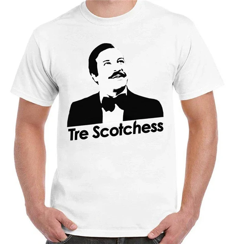 Отвлекательная Оригинальная футболка с надписью TRE SCOTCHESS CALBONI FANTOZZI, брендовая хлопковая футболка, Прямая поставка, Мужская Винтажная Футболка 2024
