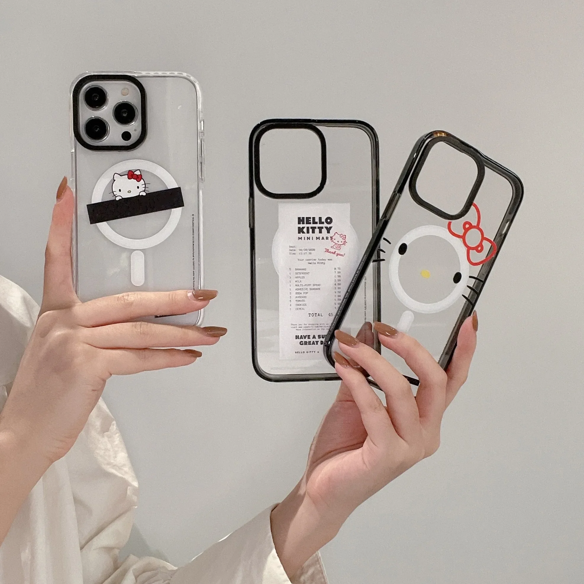 Милый розовый чехол Hello Kitty для Magsafe, магнитные Мультяшные чехлы для телефонов iPhone 15 14 13 12 11 Pro Max, задняя крышка