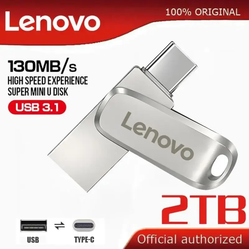 Оригинальный флеш-накопитель Lenovo USB 3,0, водонепроницаемый высокоскоростной USB-накопитель, портативный SSD 512 ГБ, металлическая флешка, USB-накопитель