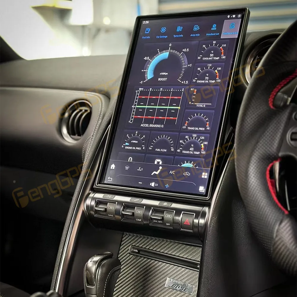 Фото 14,4-дюймовый автомобильный радиоприемник Android 13 CarPlay для Nissan GTR 2011-2016, мультимедийный плеер с сенсорным экраном, GPS-навигация, головное устройство DSP WIFI BT №3