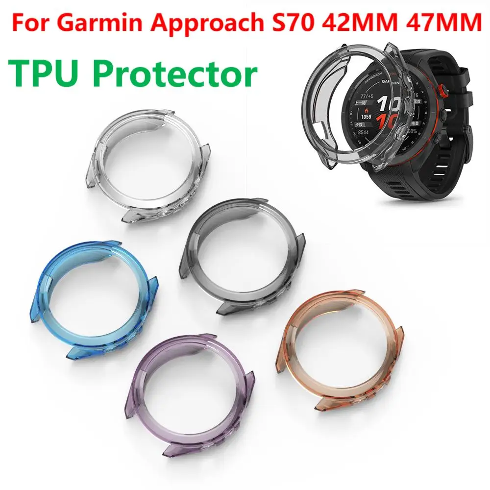 Прозрачный защитный чехол из ТПУ для смарт-часов Garmin touchs70 42 мм 47 мм, мягкий силиконовый защитный бампер, аксессуары