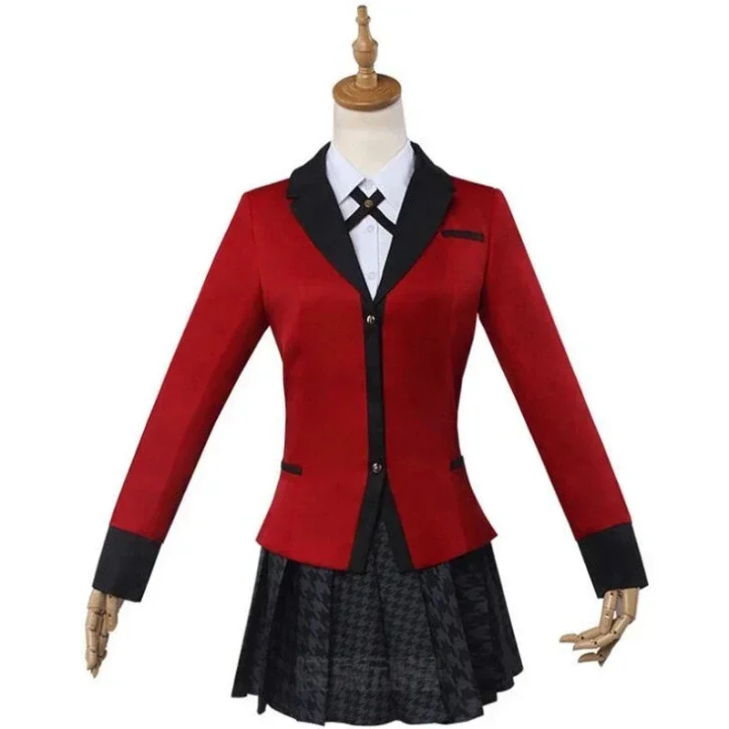 Kakegurui Jabami Yumeko Косплей Костюм Хэллоуин Саяка Компульсивный игрок Косплей Школьная девушка Плиссированная юбка Униформа Полный комплект