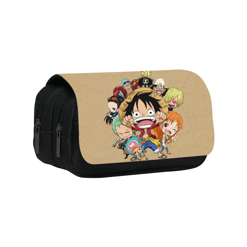 Цельные школьные Пеналы, Детские Мультяшные вместительные сумки Luffy Zoro, коробка для канцелярских принадлежностей, полностью печатный клапан, школьная сумка для учеников