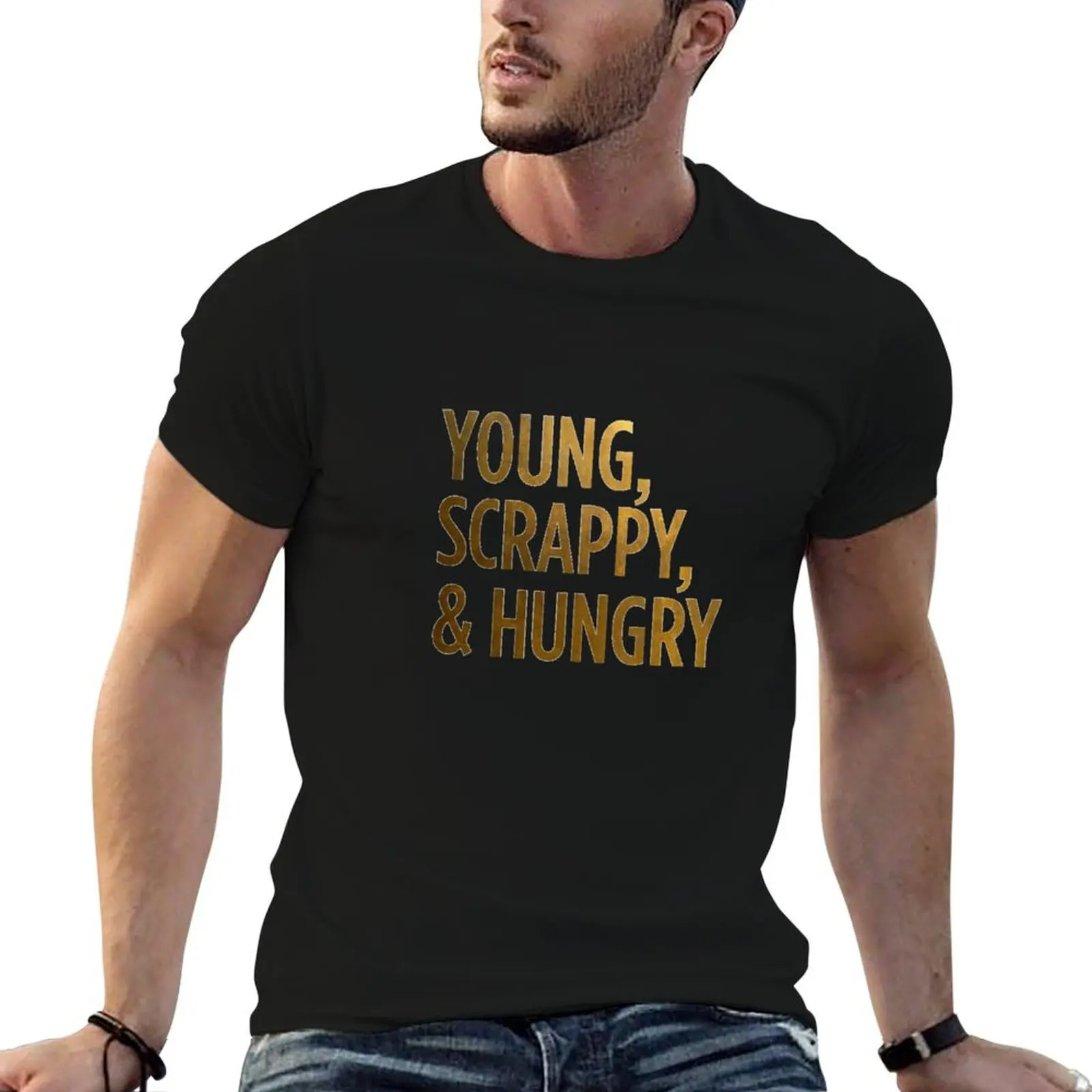 Музыкальная футболка Young Scrappy and Hungry Hamilton, футболки с рисунком для мужчин, мужские футболки для мужчин, повседневная футболка