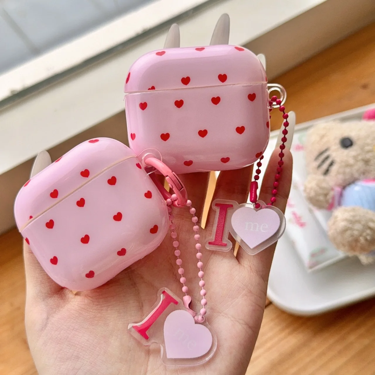Корейский милый чехол для наушников KT Cat подходит для наушников Airpods 4 3 2 1 AirPods Pro 2 4 с подвеской Kawaii Funda