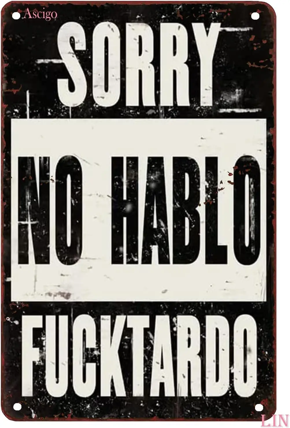 Забавный знак для комнаты No Hablo Fucktardo Забавный сарказм Забавный жестяной знак бар Домашний металлический знак винтажный домашний декор деревенские жестяные знаки на стену