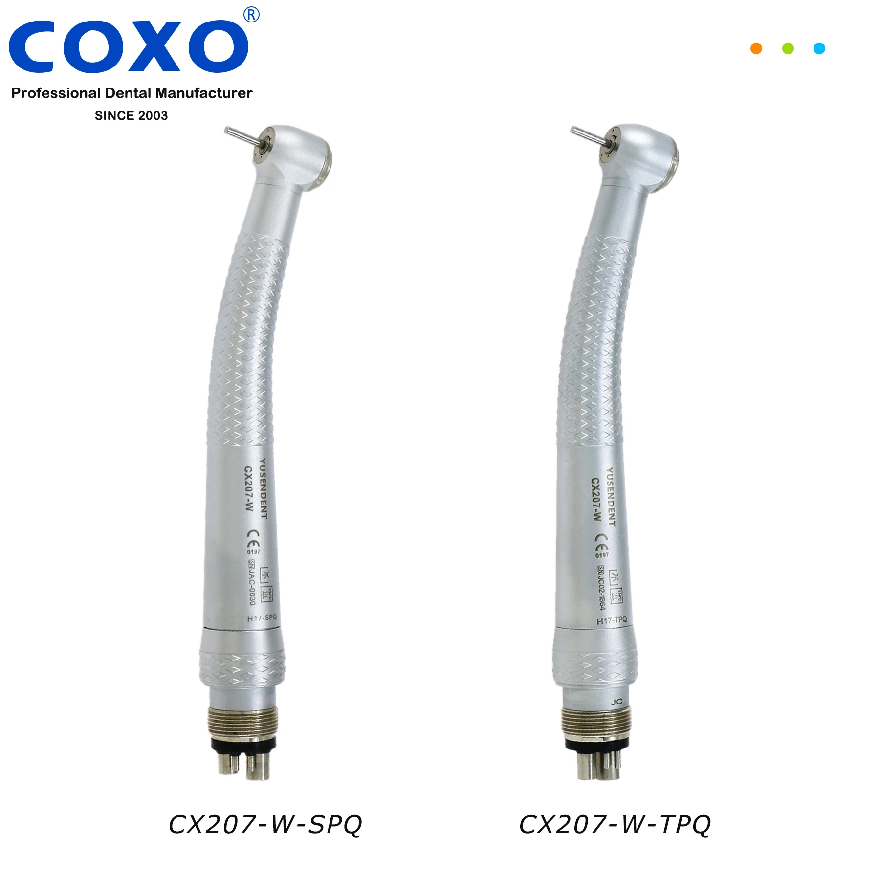 COXO CX207-W стоматологический высокоскоростной наконечник Стандартный/Большая головка крутящего момента воздушная турбина Кнопка 4 отверстия быстрое соединение/соединитель