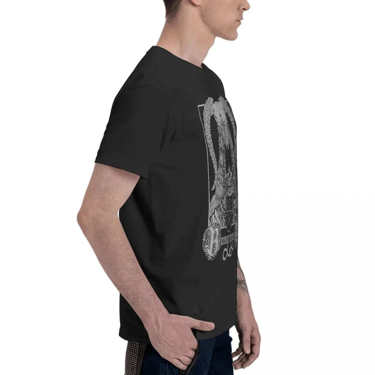 Фото D T G impreso 1, 100% algodón Casual Transpirable Confortable Anime divertido Ugus camisetas camiseta hombres №3