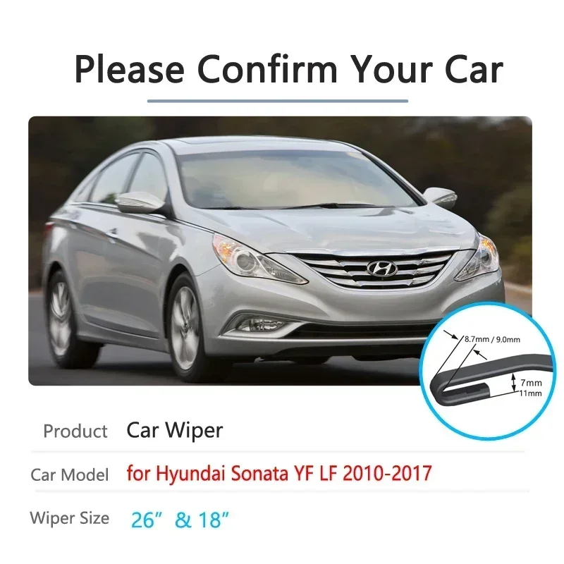 Фото Для Hyundai Sonata YF LF 2010 ~ 2017 автомобильные щетки стеклоочистителей ветрового стекла автомобильные аксессуары 2011 2012 2013 2014 2015 2016 №2