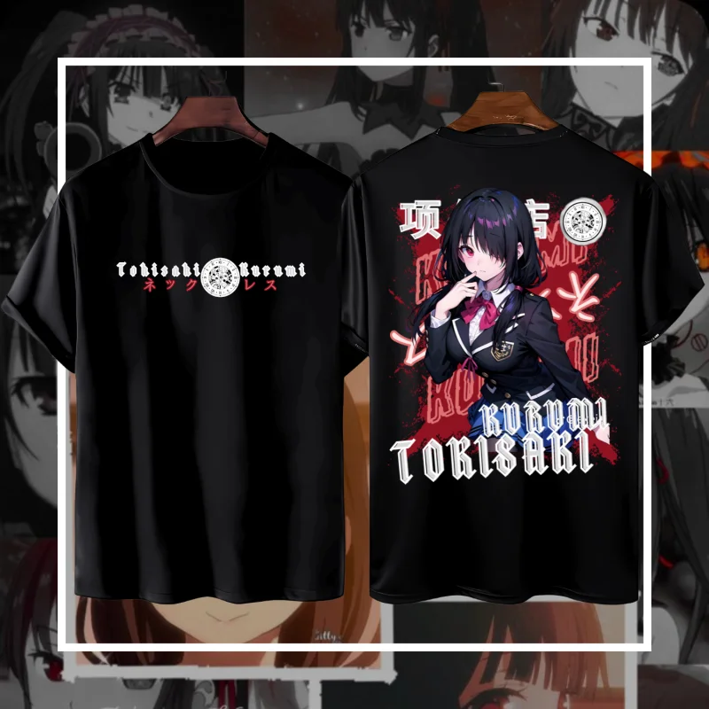 Футболка KRONE аниме KURUMI TOKISAKI Katun Premium 24s V2 disto Date A Live Oversize Dewasa футболка большого размера манга kawaii otaku