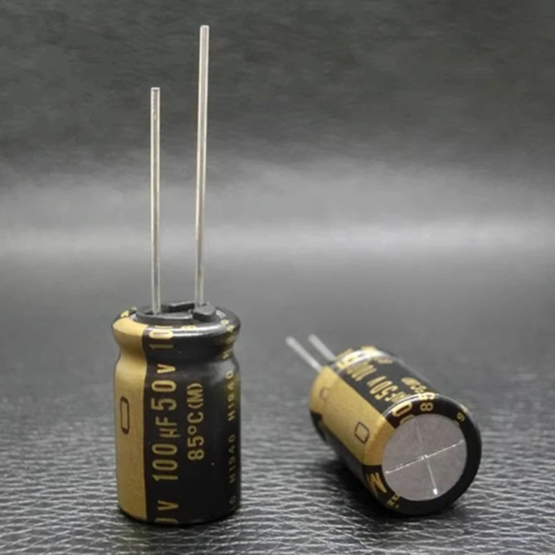 Фото (2 шт.) 50v100uf nichicon MUSE KZ Fever аудио алюминиевый электролитический конденсатор 100uF50v фиксированный конденсатор со сквозным отверстием №4