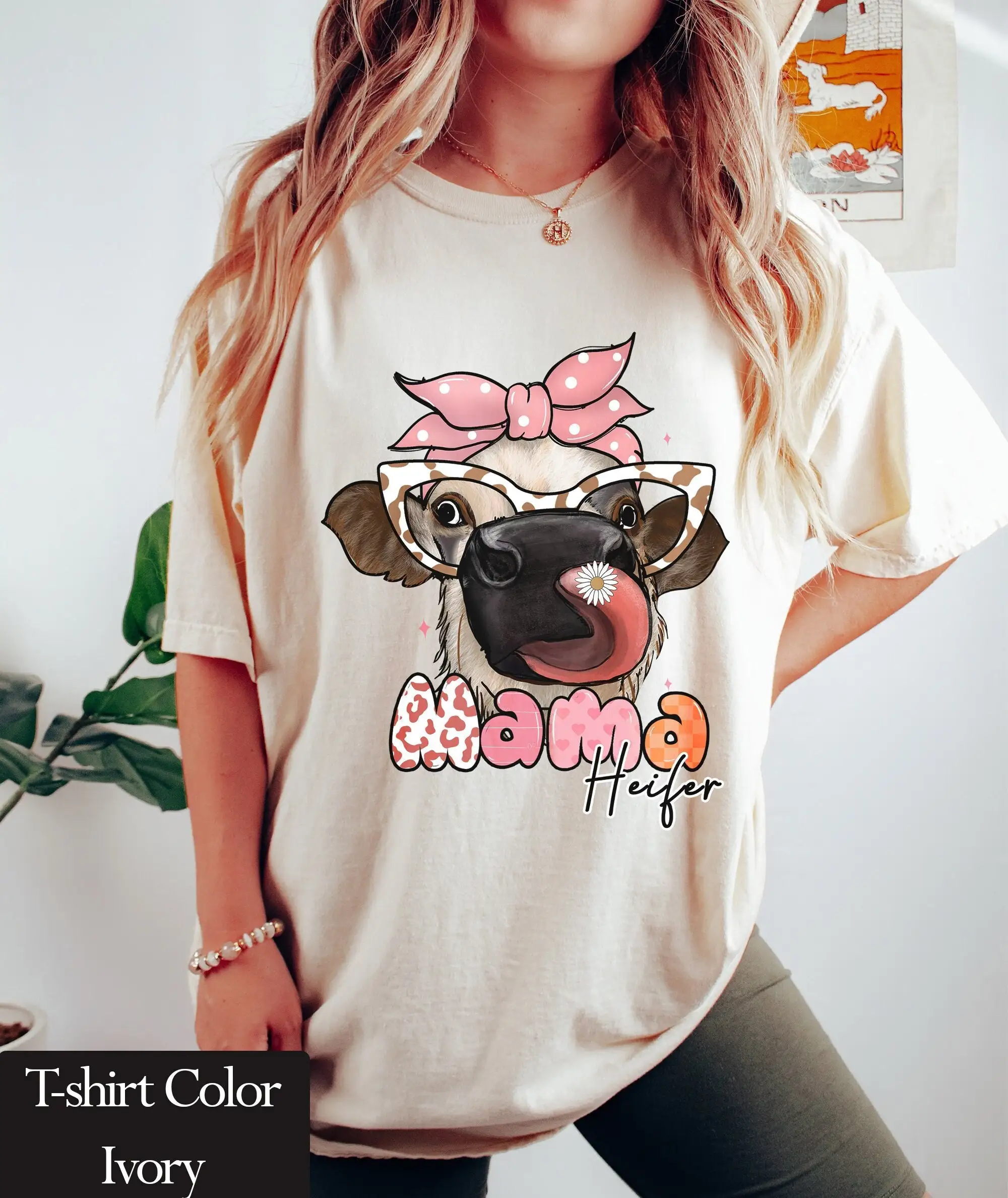 Футболка Comfort Colors Mama Heifer, милая мама для мамы, лучшая для BB54