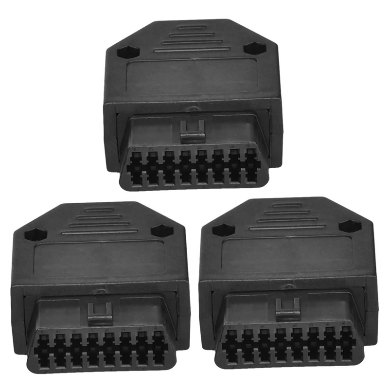 16-контактный разъем 3X OBD2 OBD II, диагностический инструмент, адаптер OBD, разъем + корпуса + терминал + винты