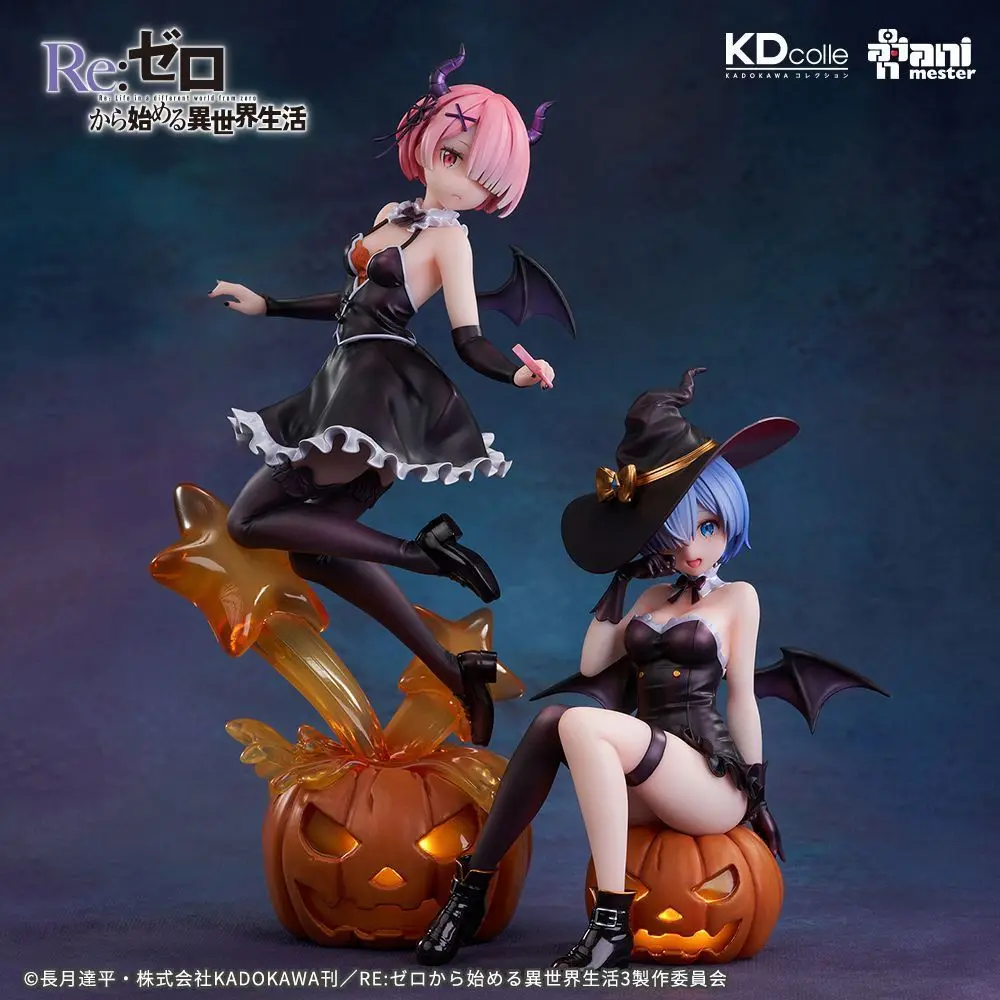 Новый Re:Zero-исследовательская жизнь в другом мире Ram & Rem Phantom Night Magician Gk Модель Коллекция Кукла Стол Декор Подарок на Хэллоуин