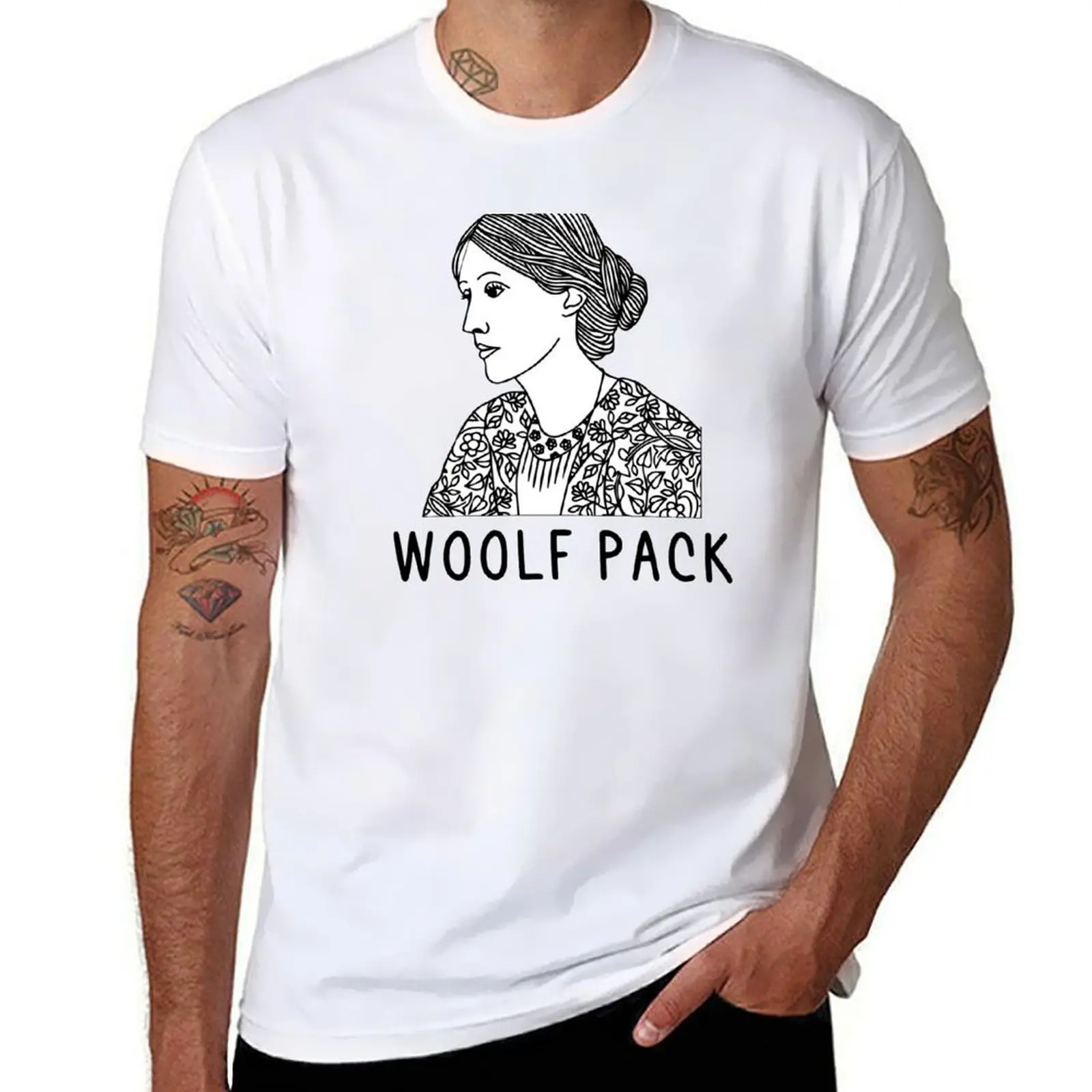 Virginia Woolf-Woolf Pack футболка для мужчин забавные футболки с рисунком хлопок 100% футболка