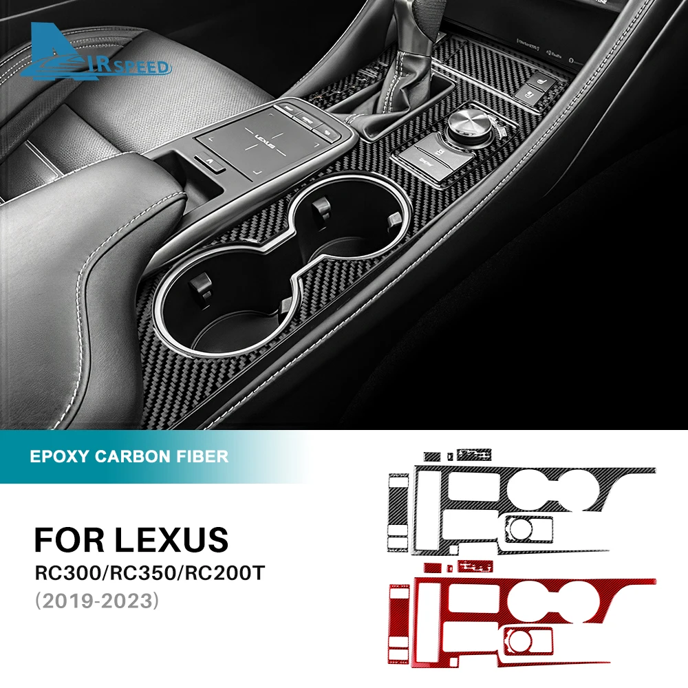 Для Lexus RC300 RC350 RC200T 2019 2020 2021 2022 2023 2024 2025 Наклейка на центральную панель управления из настоящего мягкого углеродного волокна
