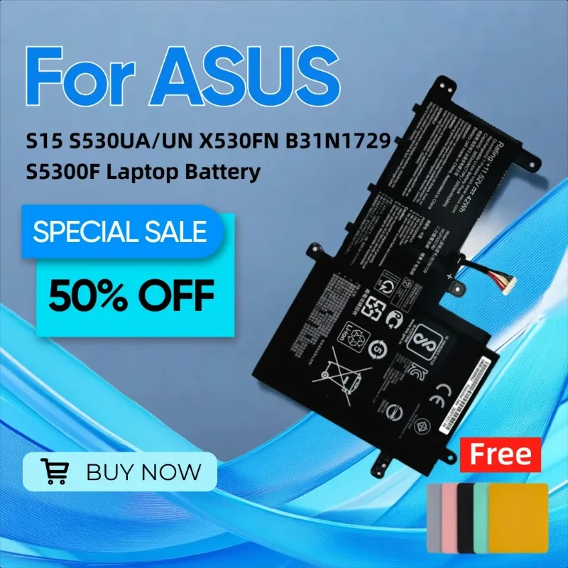 Для ASUS S15 S530UA/UN X530FN B31N1729 S5300F аккумулятор для ноутбука, коврик для мыши