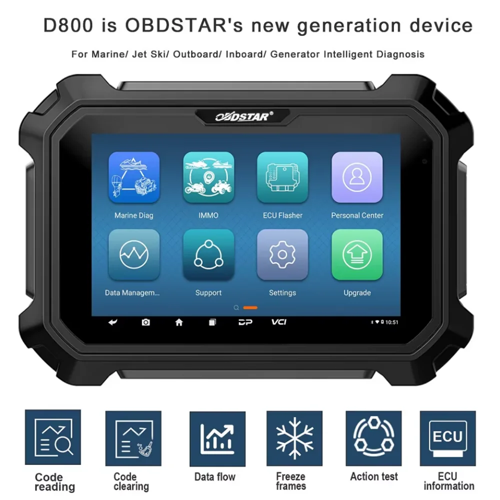 Фото Интеллектуальная диагностика OBDSTAR D800 A/B/C/D с полной конфигурацией для морских гидроциклов/подвесных/встроенных/генераторов, сканер ﻿ №4