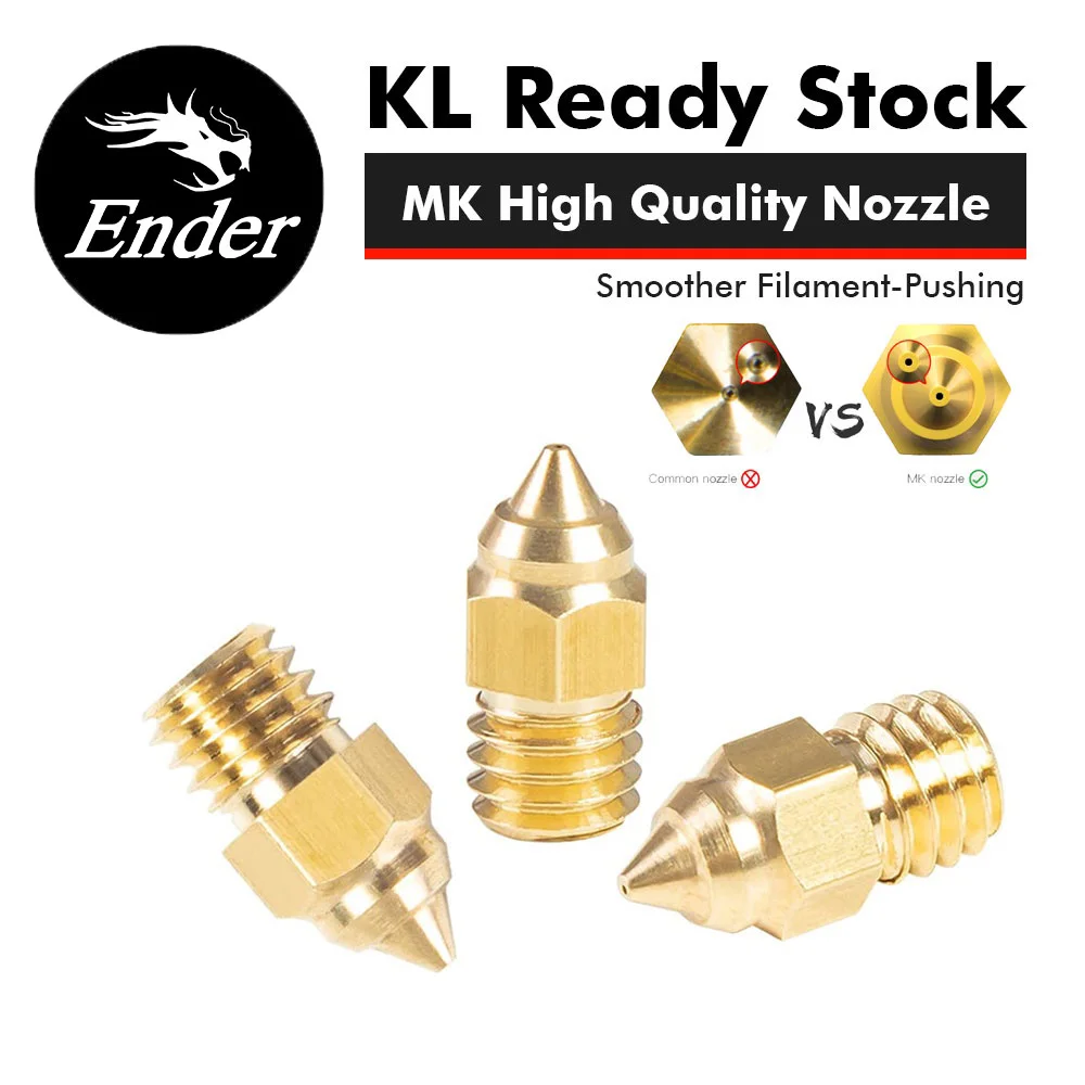 Creality 5 шт./компл. 0,2/0,4/0,6/0,8/1,0 мм латунные сопла экструдера Hotend для принтера CR-6 SE/Ender-3 Series/Ender 5