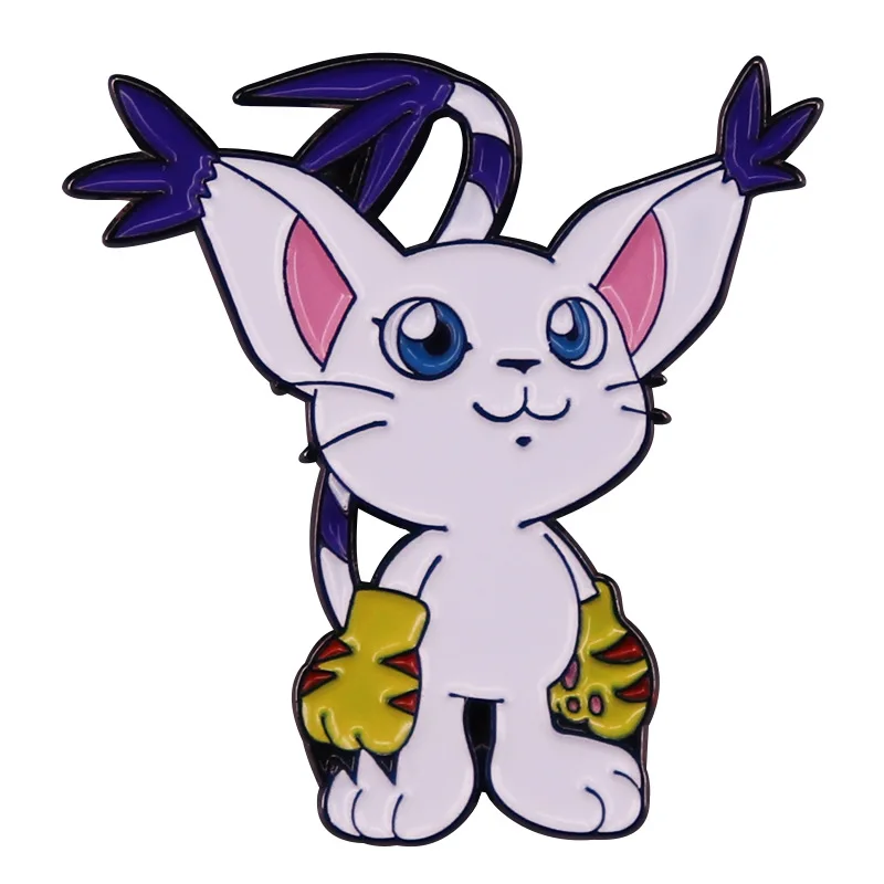 Digimon Приключения Tailmon эмалевая булавка Kawaii Cat Броши Булавки на лацкан для рюкзака портфеля значки модные ювелирные изделия аксессуары