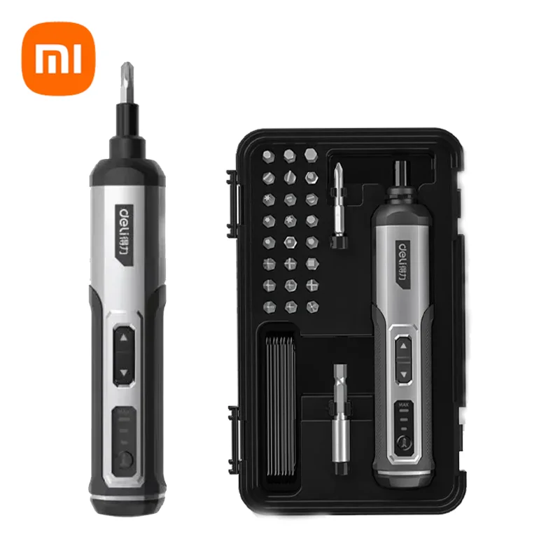 Новинка Xiaomi Deli 3-скоростные аккумуляторные электрические отвертки с большим крутящим моментом 2000 мАч аккумуляторная дрель 4 в набор электроинструментов с USB-зарядкой