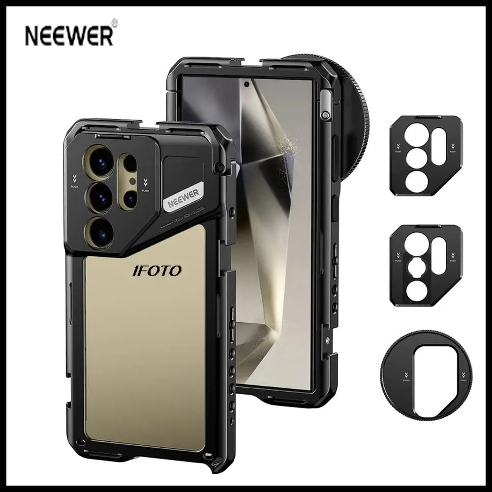Клетка для телефона NEEWER PA042 для SAMSUNG S24 Ultra, для записи видео, влогов, прямой трансляции, мобильной фотографии, киносъемки