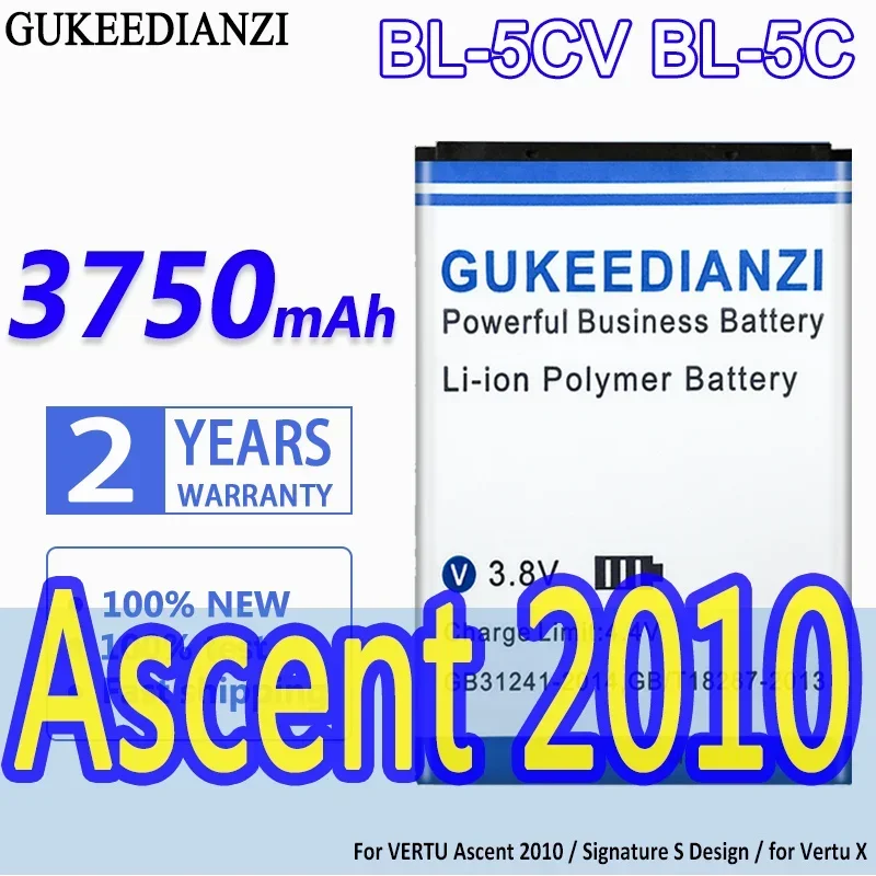 Аккумулятор большой емкости GUKEEDIANZI 3750 мАч BL-5CV BL-5C для VERTU Ascent 2010 Signature S Design X Bateria