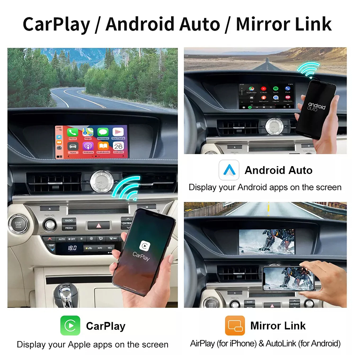 Фото Автомобильный беспроводной CarPlay Airplay с джойстиком/маленькой сенсорной панелью для Lexus NX ES UX iS CT RX GS LS LX LC RC 2014-2020 №5