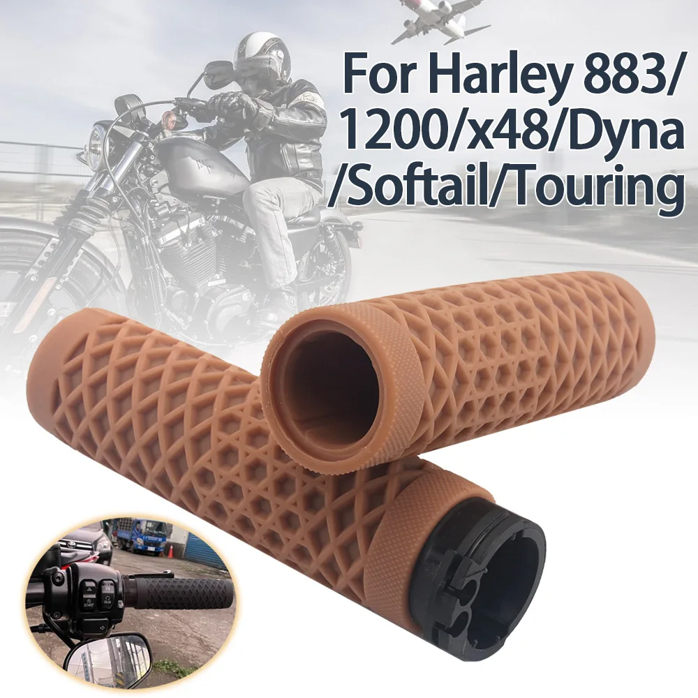 Мотоциклетные ручки 1 дюйм, 25 мм, резиновые ручки для Harley Sportster 883 1200 Softail Slim Fatboy Touring Street Glide