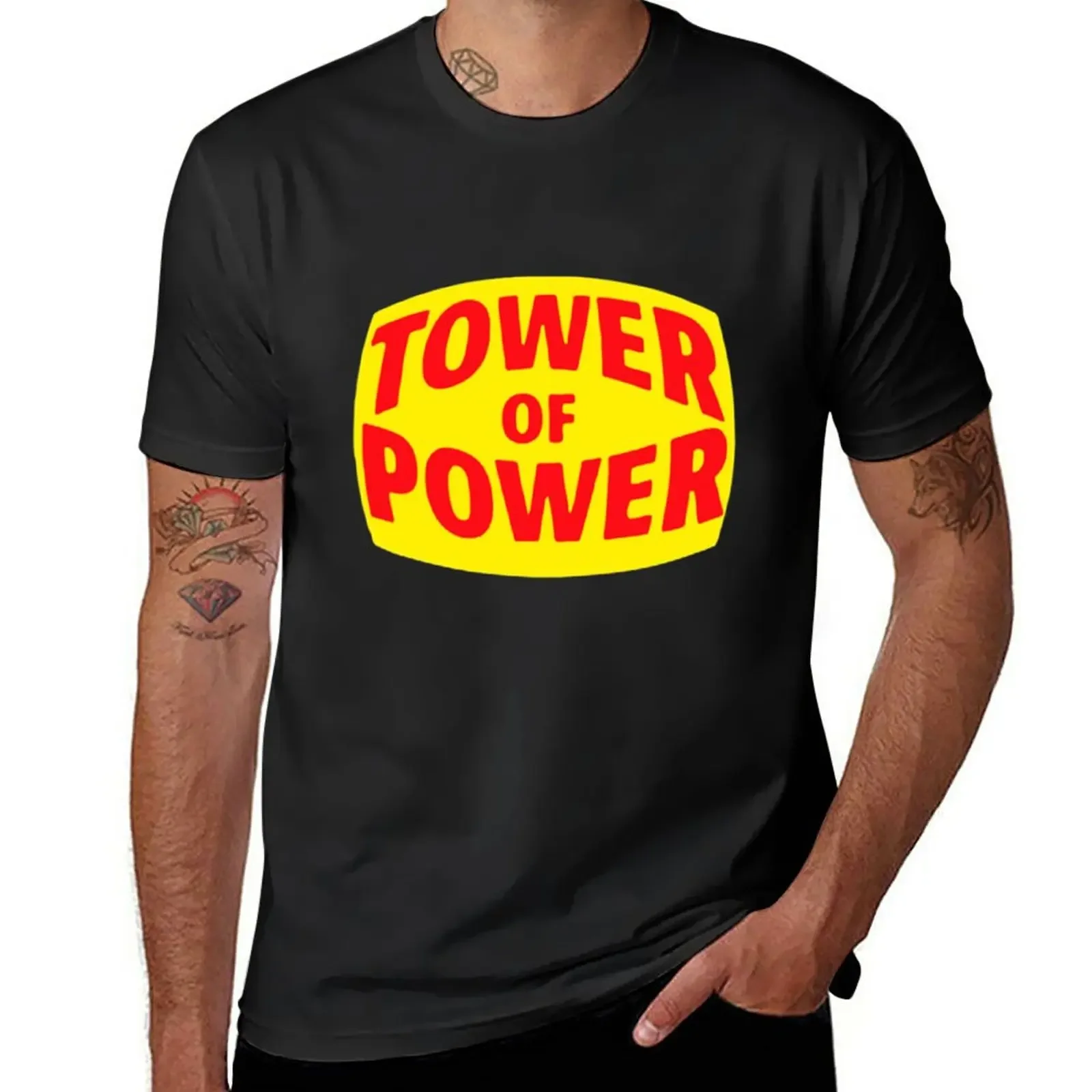 Новинка, футболка seger-Tower-of-Power-Band, pol Premium, черная футболка с круглым вырезом, мужские высокие футболки