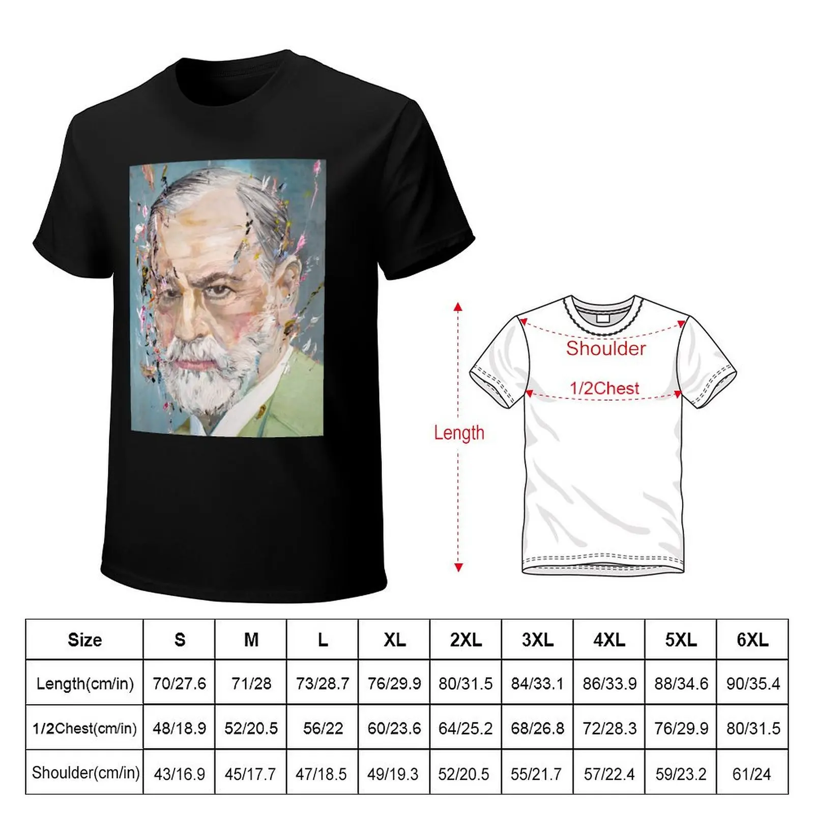 SIGMUND FREUD - футболка с масляным портретом, синяя арховая одежда, спортивные рубашки в стиле аниме, мужские (art.: 3920d0bcec01a) - 3920d0bcec01a