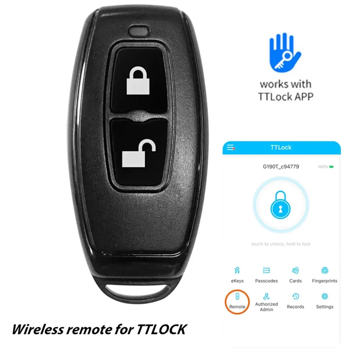 Фото Беспроводной пульт дистанционного управления 2,4 ГГц, Bluetooth-брелок для TTLOCK, умный дверной замок, умные устройства, работа с приложением TTLock №5